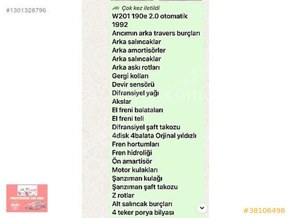 EMSALSİZ TEMİZLİKTE-YENİ MUAYENE-FULL REVİSYONLU-190 E