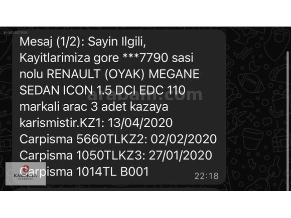 2018/Megane/1.5 DCİ İcon EDC/Geri Görüş/Bakımlı/Masrafsız