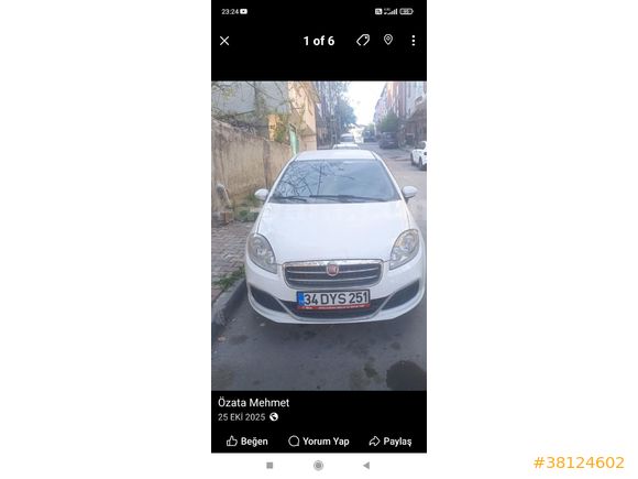 Sahibinden Fiat Linea 1.3 Multijet Pop 2015 Model  512.520 km Beyaz