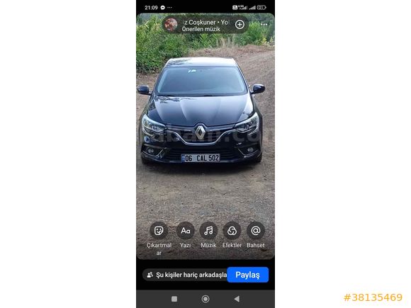 Sahibinden Renault Megane 1.6 Joy 2019 Model 