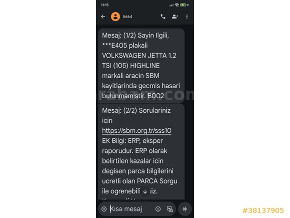 Sahibinden Volkswagen Jetta 1.2 TSi Highline 2015 Model hatasız boyasız