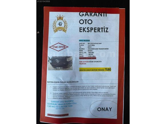 VOLKSWAGEN TRANSPORTER UZUN ŞASE