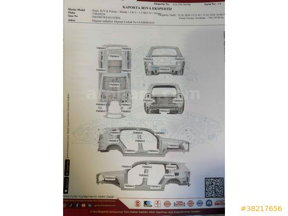 Sahibinden Mazda CX-3 1.5 SKY-D Power Sense Plus 2017 Model Hatay