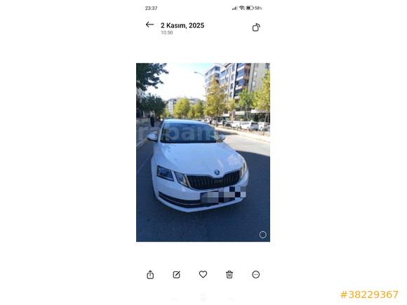 Sahibinden Skoda Octavia 1.6 TDI Style 2017 Model