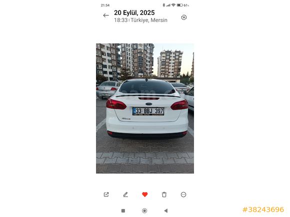 Sahibinden Ford Focus 1.6 TDCi Trend X 2015 Model
