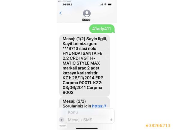 2011 model 5 kişilik santefe sağ üç parça boya.SIFIR ŞANZUMAN