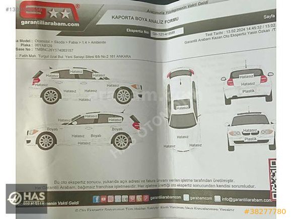 OTOMATİK FABIA HASAR KAYITSIZ GERİ GÖRÜŞ KAMERALI