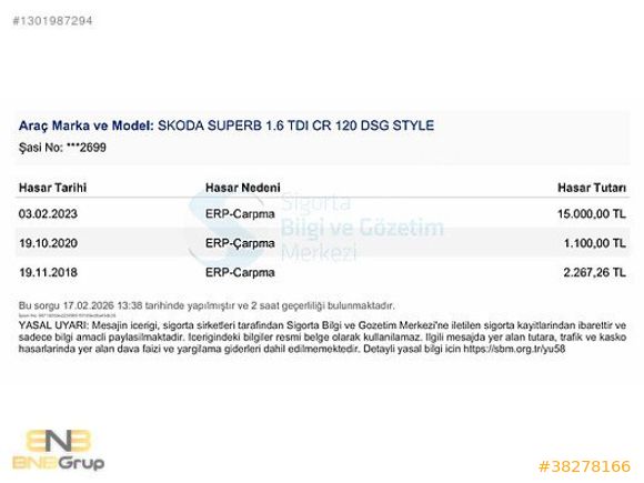 2018 SKODA SUPERB 1.6 TDI STYLE 179.000 KM ORİJİNAL BAKIMLI