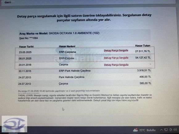 2011 OCTAVİA 1.6 AMBİENTE - BENZİN+LPG - DEĞİŞENİ YOK- 267 000KM