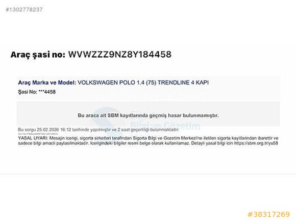 2008 POLO BOYASIZ DEĞİŞENSİZ TRAMERSiZ SUNROOFLU KLİMALI