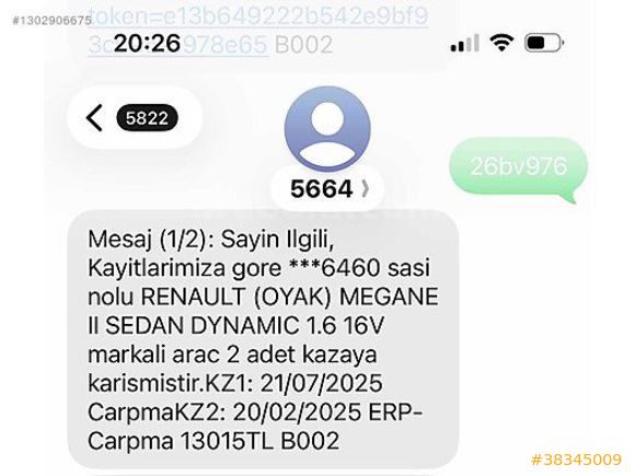 2004 MODEL 145 BİN KM DE BENZİNLİ MEGANE 2 CAM GİBİ...