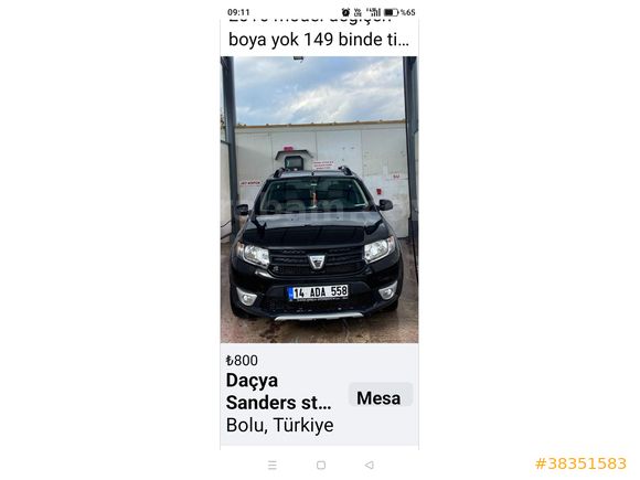 Sahibinden Dacia Sandero 1.5 dCi Stepway 2016 Model