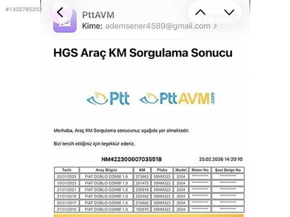 HATSZ ORJNAL HUSUSİ OTOMOBİL KLİMALI 2004 MDL DOBLO