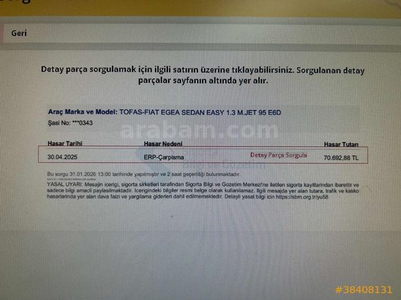 2023 EGEA EASY 1.3 MULTİJET %60 PEŞİNLE TAKSİTLİ SATIŞ VARDIR