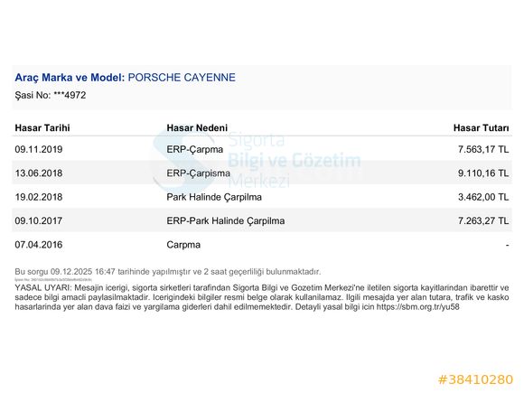 ENCAR'DAN 2009 PORSHE CAYENNE 3.6 İÇİ TABA CAM TAVAN İLK ELDEN