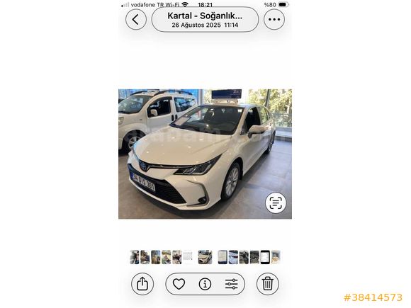 Sahibinden Toyota Corolla 1.8 Hybrid Dream 2020 Model İstanbul 93.250 km Beyaz