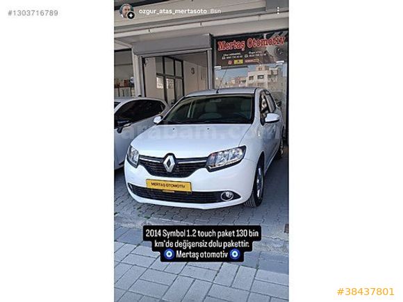 2014 RENEULT SYMBOL 1.2 TOUCH 132 Bin km'de DEĞİŞENSİZ DOLUSU.