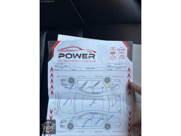 TR'DE TEK 2012 HATASIZ RANGE ROVER SPORT 3.0 TDV PREMİUM HSE