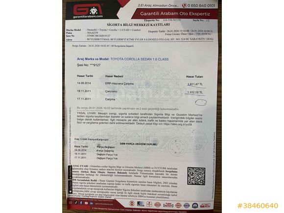 Sahibinden Toyota Corolla 1.4 D-4D Comfort 2011 Model 