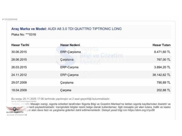 VİP TAKASLI AUDI A8 3.0 TDI V6 QUATTRO LONG