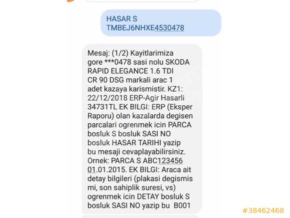 Skoda Rapid 1.6 TDI DSG Spaceback Elegance 2014 Model 163.000 km Beyaz
