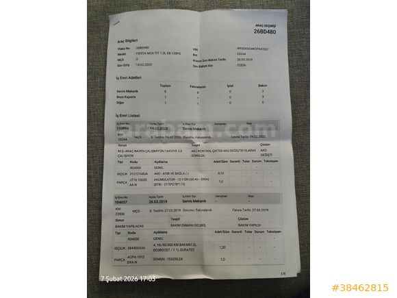 Sahibinden Ford Fiesta 1.0 GTDi Titanium 2015 Model Bursa 27.100 km Gri (titanyum)