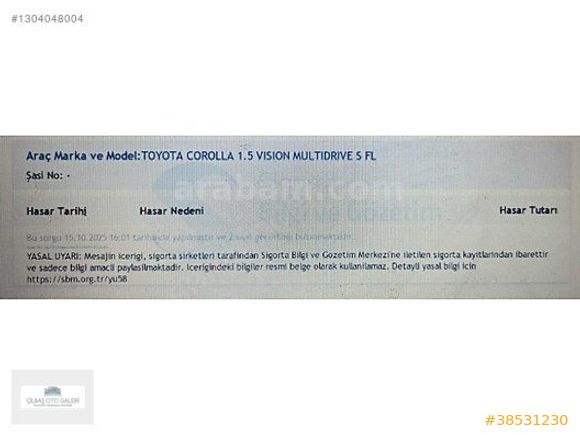 ÇİLBAŞ 2023 TOYOTA COROLLA/H.EKRAN/BAKIMLI/72.000KM
