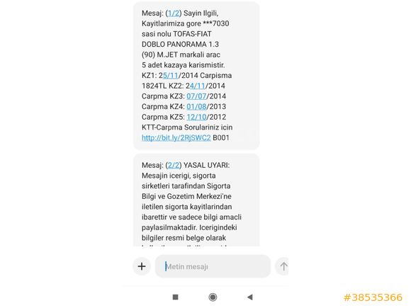 sahibinden / otomobil ruhsatlı / start-stoplu / 2012 model doblo