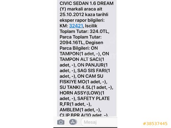Sahibinden Honda Civic 1.6i VTEC Dream 2009 Model 