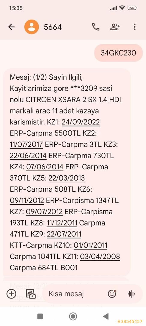 Sahibinden Citroen Xsara 1.4 HDi 2005 Model İstanbul 372.000 km Beyaz 6