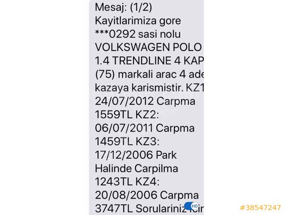 Sahibinden Volkswagen Polo 1.4 TRENDLİNE 2006 Model 