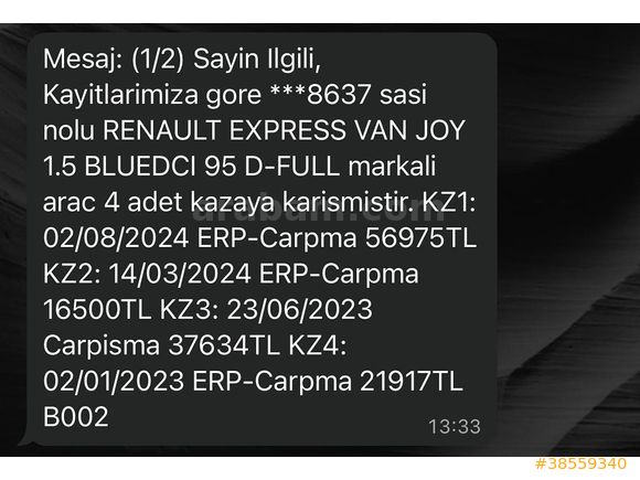 2022 MODEL EXPRESS DEĞİŞENSİZ DÜŞÜK KM 