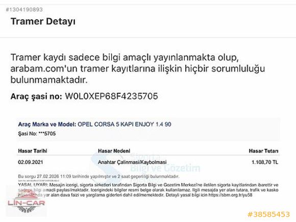 LİNCAR CORSA TAM OTOMATİK SADECE 72 BİN KM BOYASIZ DEĞİŞENSİZ