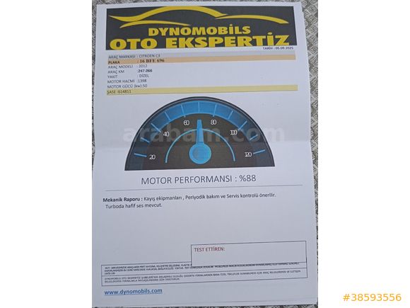 Sahibinden Citroen C3 1.4 HDi Attraction 2012 Model