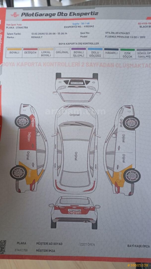 Sahibinden Renault Fluence 1.5 dCi Privilege 2012 Model Şırnak 347.000 km Gri 5