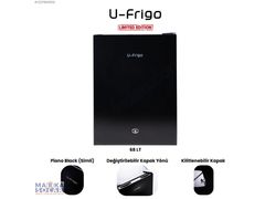 U-FRİGO 68LT12/24VKOMPRESÖRLÜ BUZDOLABI TEMPERLİ CAM KAPAK SİYAH