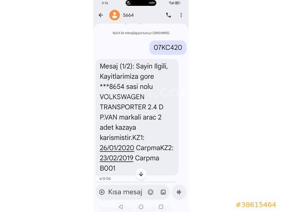 Sahibinden Volkswagen Transporter Çift Kabin (5+1)