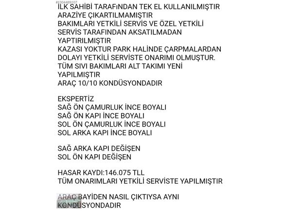 YETKİLİ SERVİS BAKIMLI. BAYİ ÇIKIŞLI