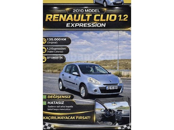 Sahibinden Renault Clio 1.2 Expression 2010 Model