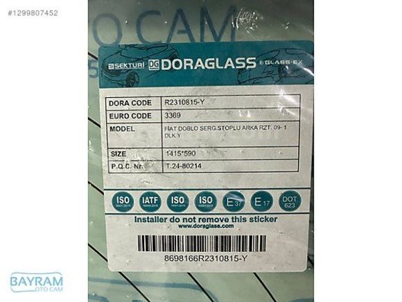 FİAT DOBLO ARKA CAM 2009-2022