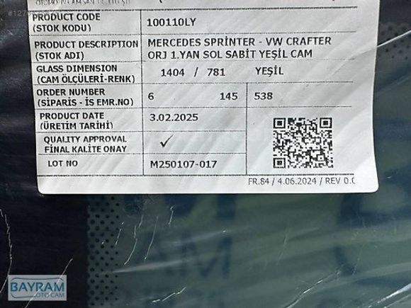MERCEDES SPRİNTER YAN CAM