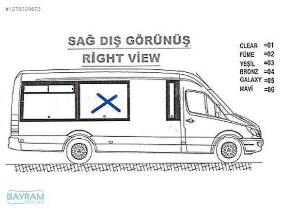 MERCEDES SPRİNTER CAN CAN SAĞ 2.DOLMUŞ YAN CAM
