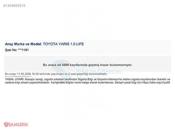 ŞAMLIOĞLU TOYOTA VE BYD BAYİ/2018/YARİS 1.5 FUN SPECİAL OTOMATİK