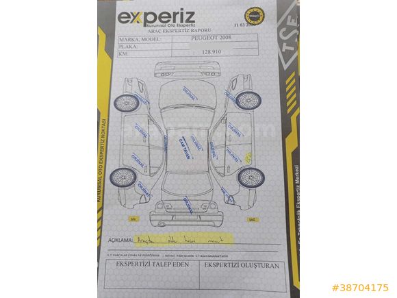2020 PEUGEOT 2008 1.5 BLUEHDİ A. SKYPACK - BOYASIZ
