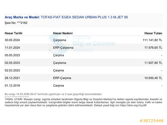ENCAR'DAN 2019 EGEA 1.3MULTİJET E-6 URBAN PLUS İLK ELDEN