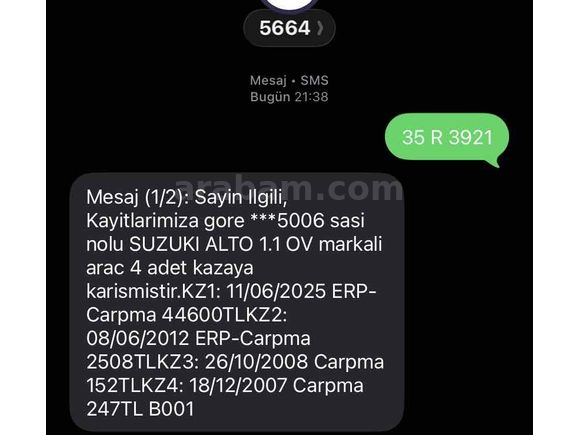 BAYANDAN TEMİZ ALTO DÜŞÜK KM ACİL SATILIK
