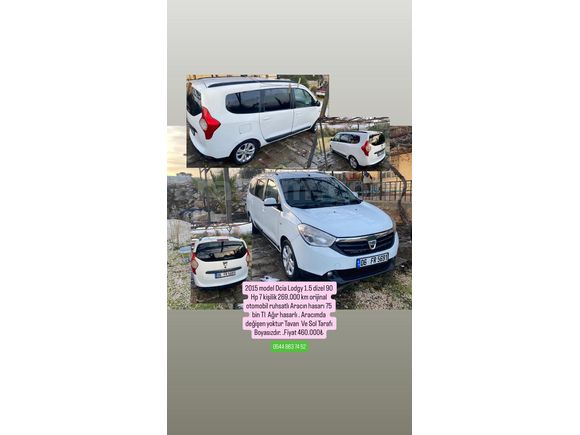 Sahibinden Dacia Lodgy 1.5 dCi Laureate 2015 Model  270.000 km Beyaz