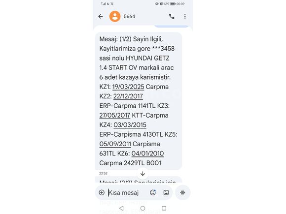 Otomatik getz acil satılık