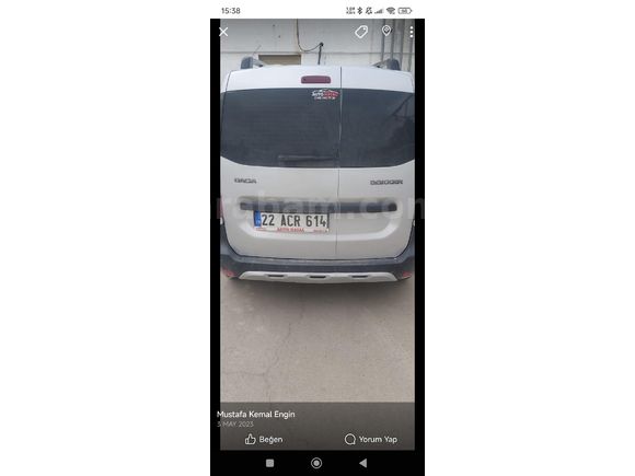 Sahibinden Dacia Dokker 1.5 DCi Stepway 2016 Model  320.000 km Gri (Gümüş)