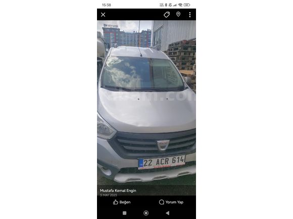 Sahibinden Dacia Dokker 1.5 DCi Stepway 2016 Model  320.000 km Gri (Gümüş)
